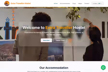 Extra Traveller Website screenshot